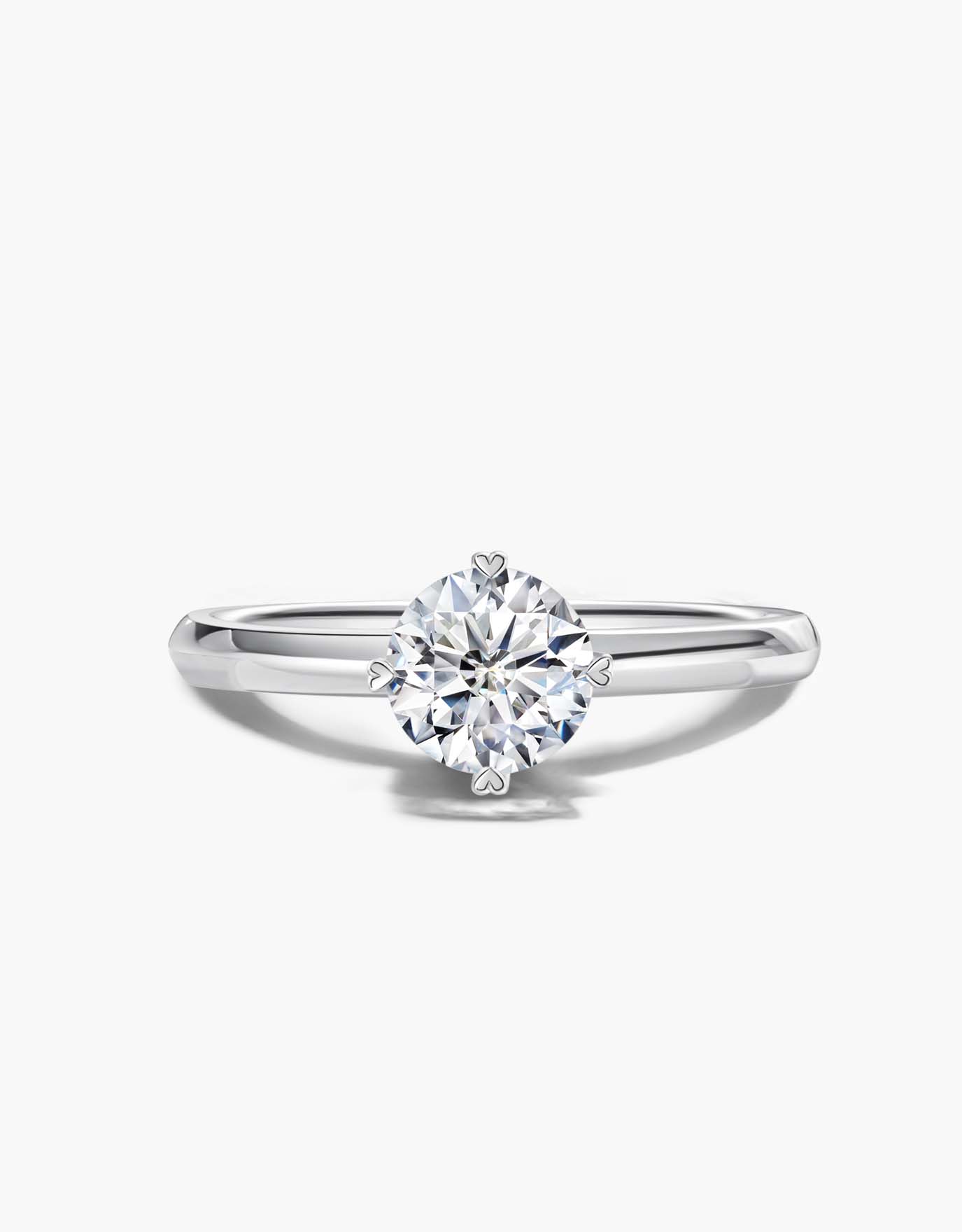 LVC lab grown diamond ring solitaire   from the say love collection in white gold with four prongs and a 0.7 carat diamond