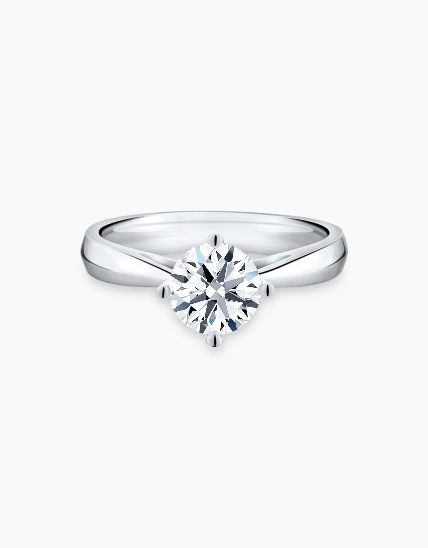 LVC a classic lab grown diamond ring solitaire   in white gold with 4 prongs