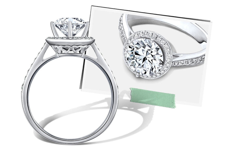 LVC white gold diamond engagement ring with cathedral setting