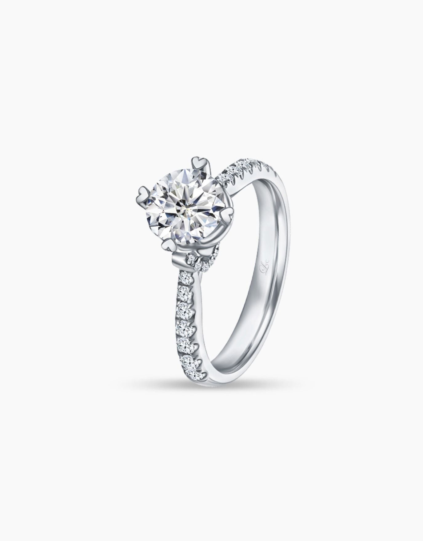 LVC lab grown diamond ring from the say love collection with diamonds surrounding the band of the ring