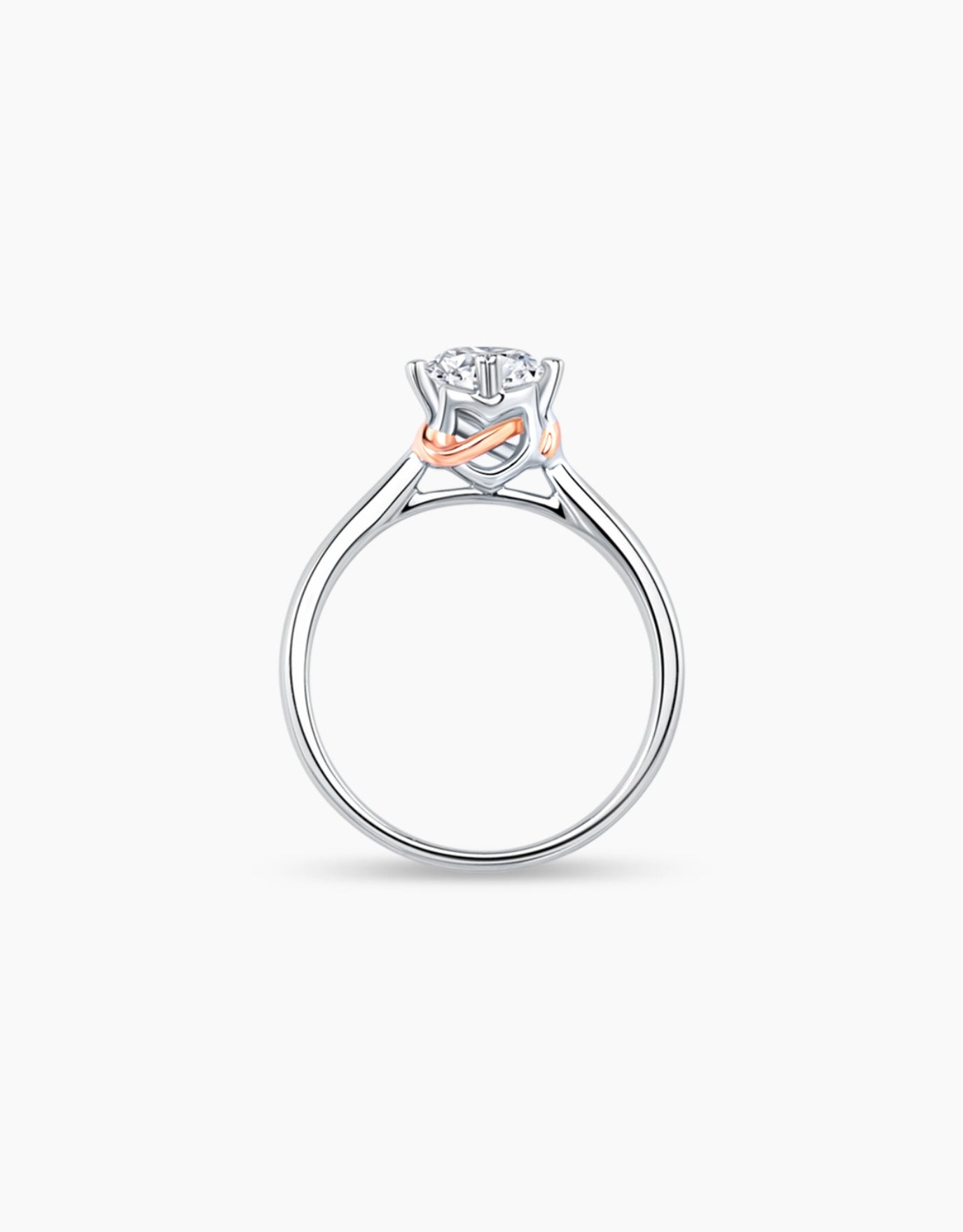 LVC lab grown diamond ring from the say love collection with rose gold material used at the cathedral of the ring