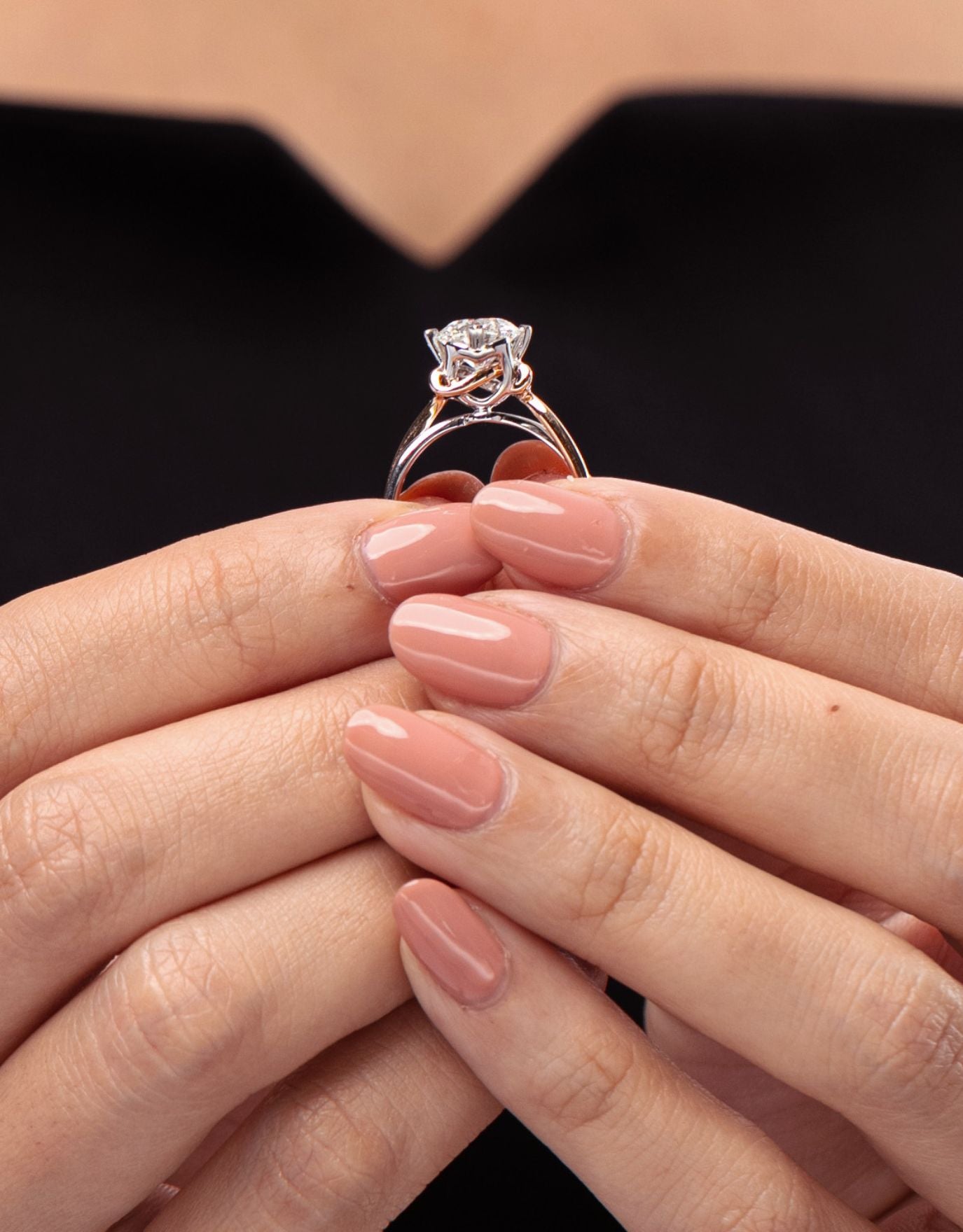 LVC lab grown diamond ring from the say love collection hold by a woman