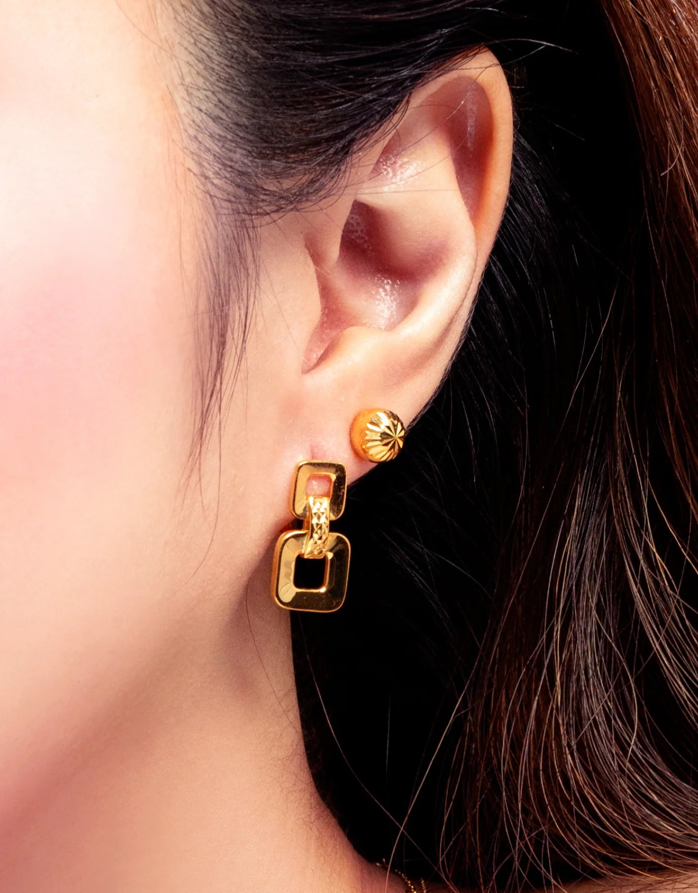 LVC MOD22 Facetta Ball Gold Earrings