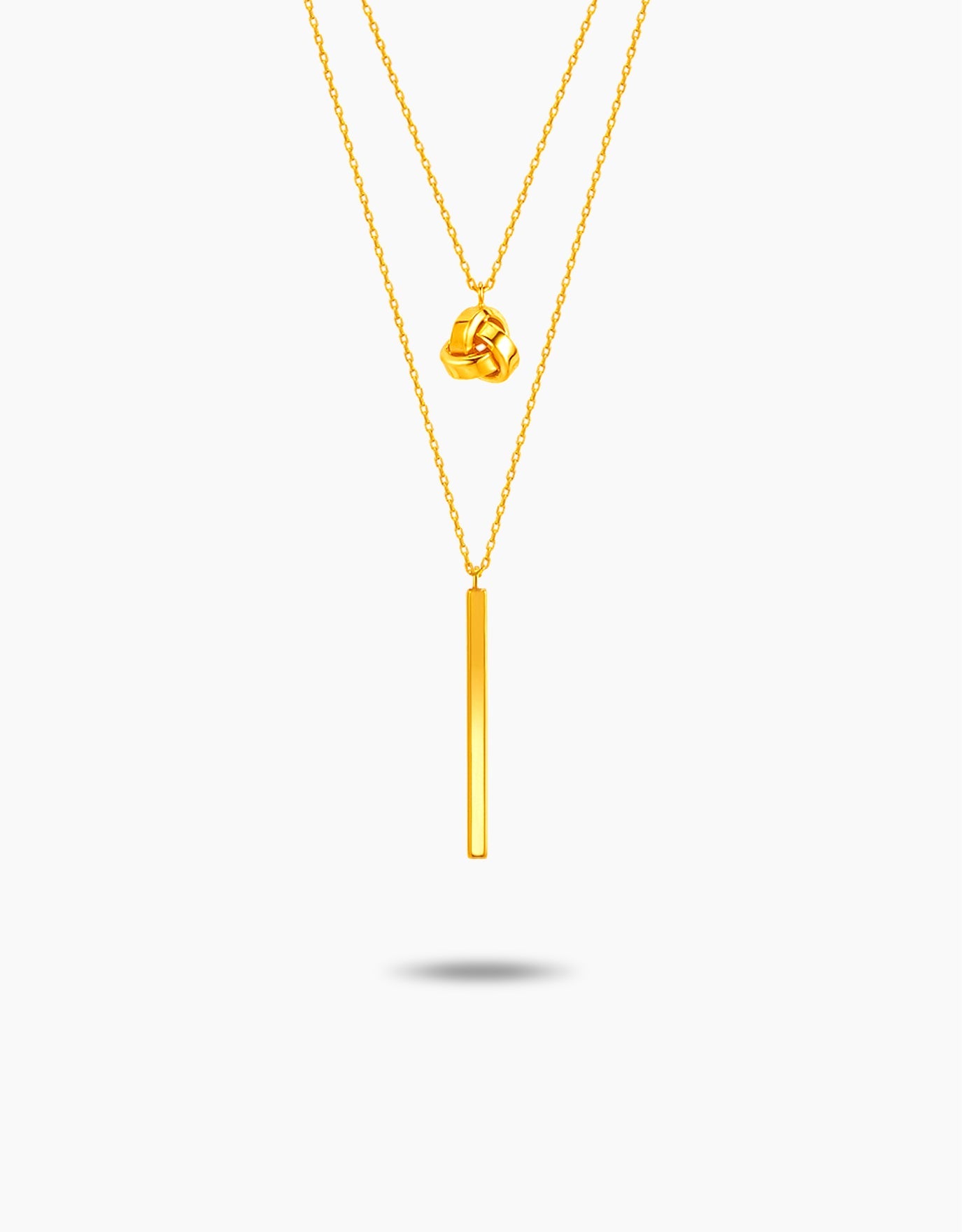 LVC MOD22 Knot & Bar Gold Necklace