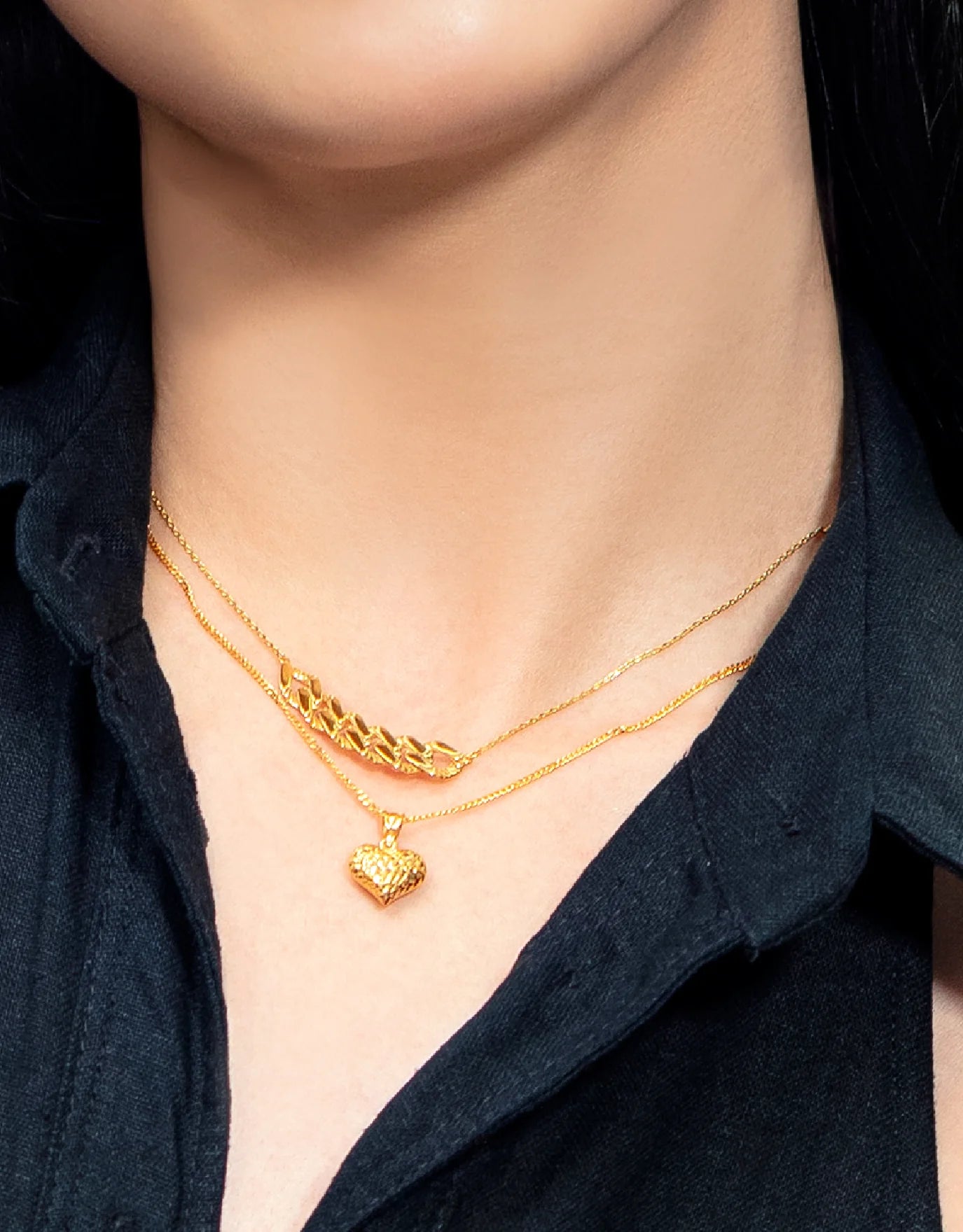 LVC MOD22 Curb Accent Gold Necklace