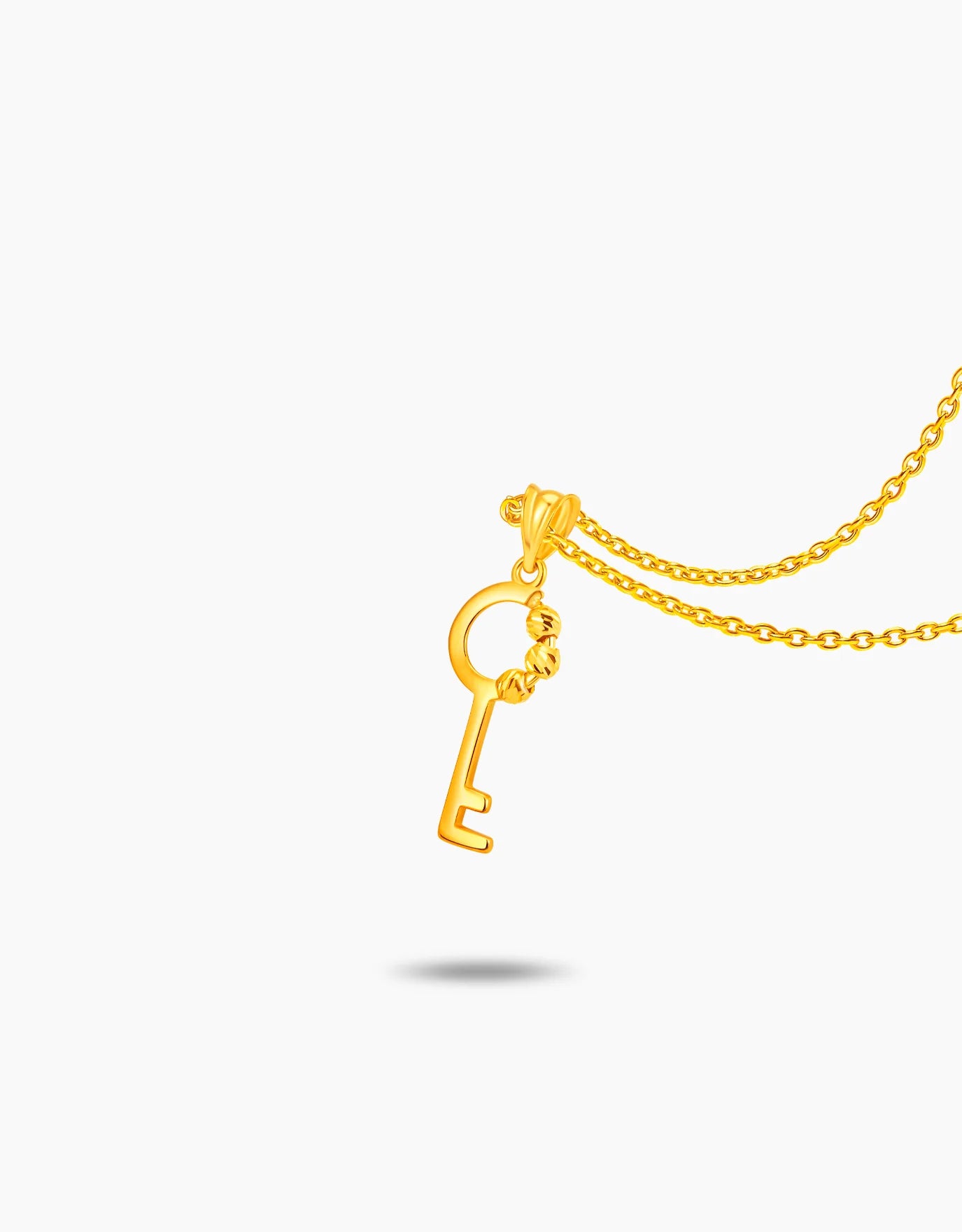 LVC MOD22 Tri-Beaded Gold Key Pendant