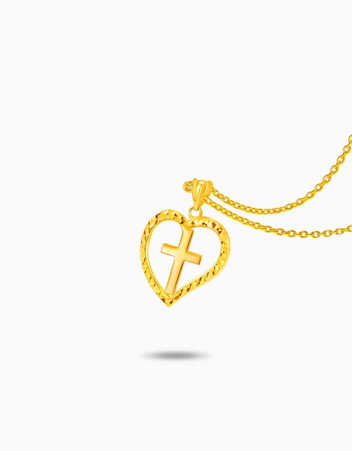 LVC MOD22 Divine Heart Gold Cross Pendant