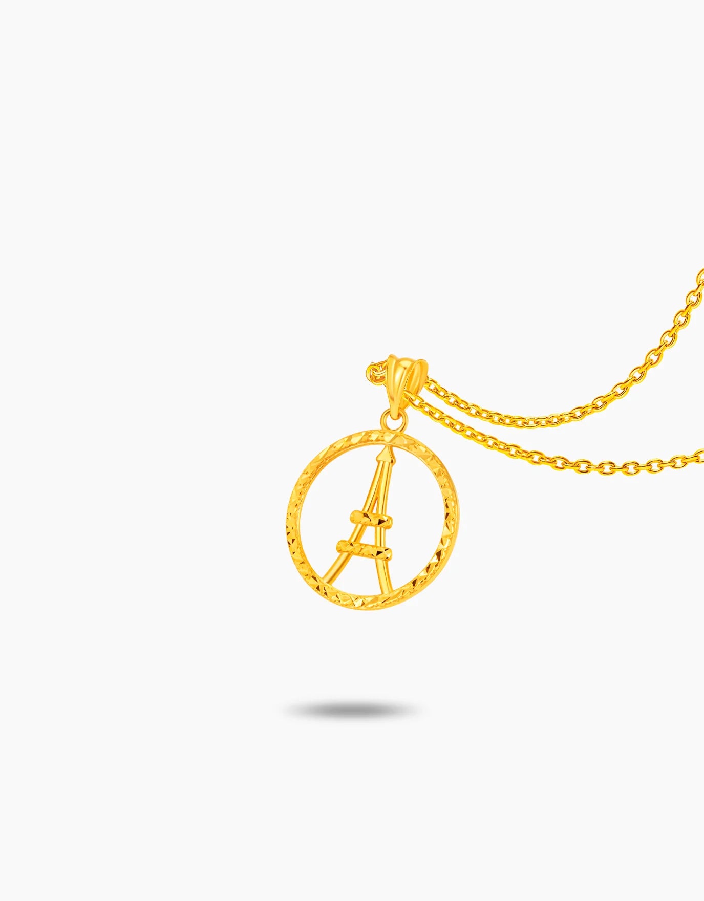 LVC MOD22 Eiffel Circle Gold Pendant