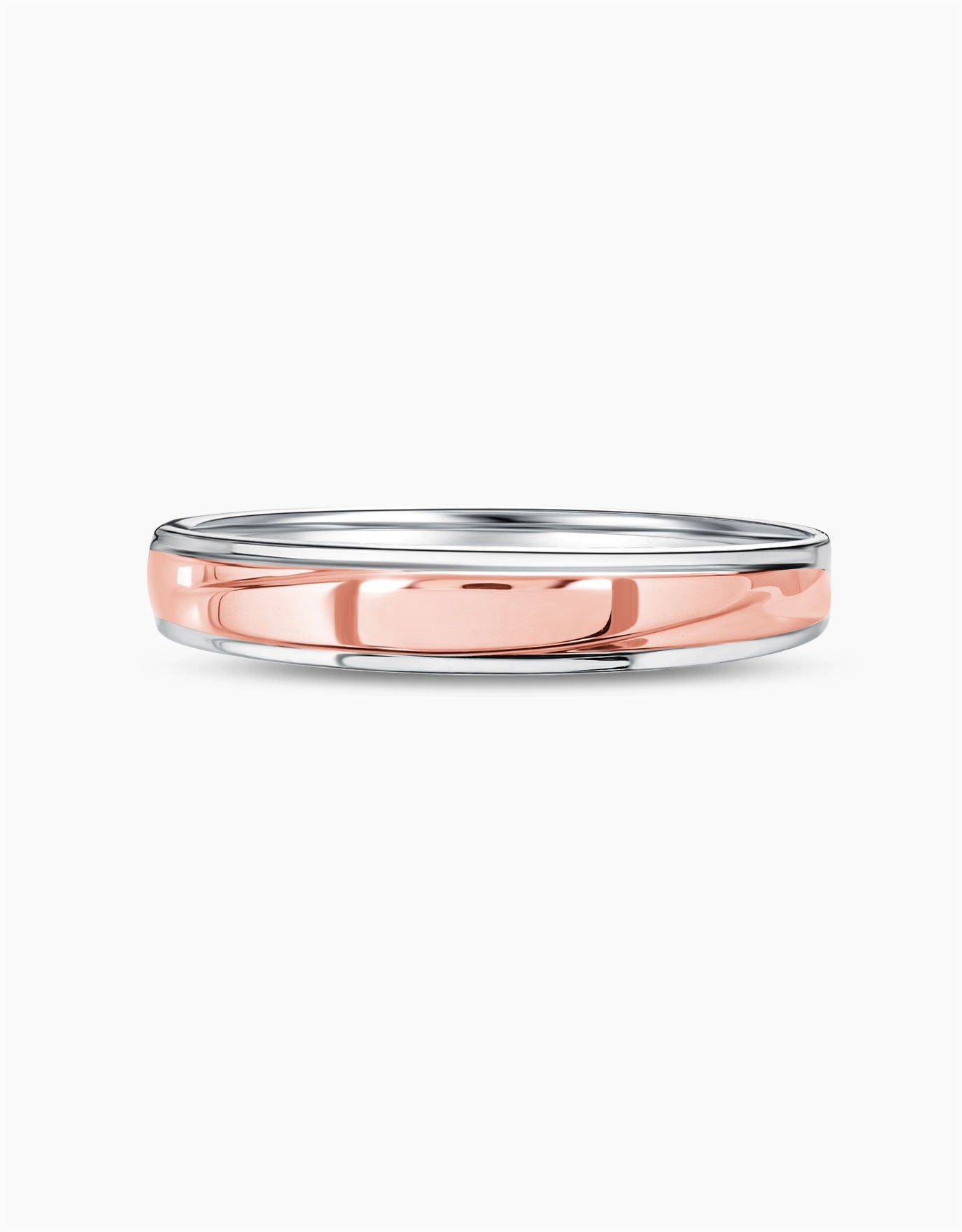 LVC men wedding ring in 14k white gold and rose gold designed for a bold and elegant look
