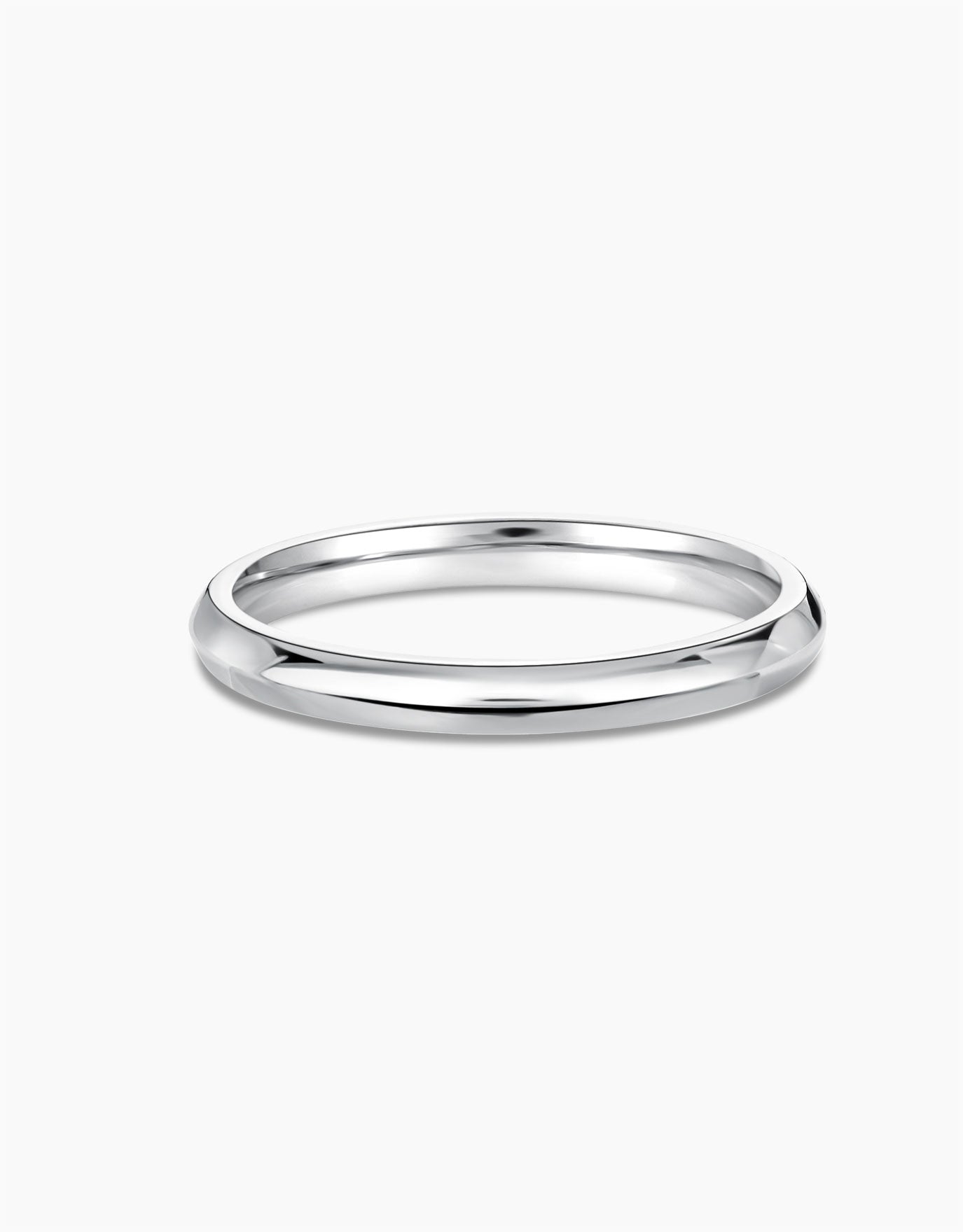 LVC men wedding ring made with 14k white gold with round curved shapes