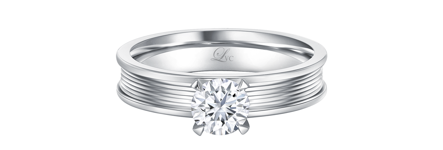 LVC a close up of the modern lab grown diamond ring in white gold