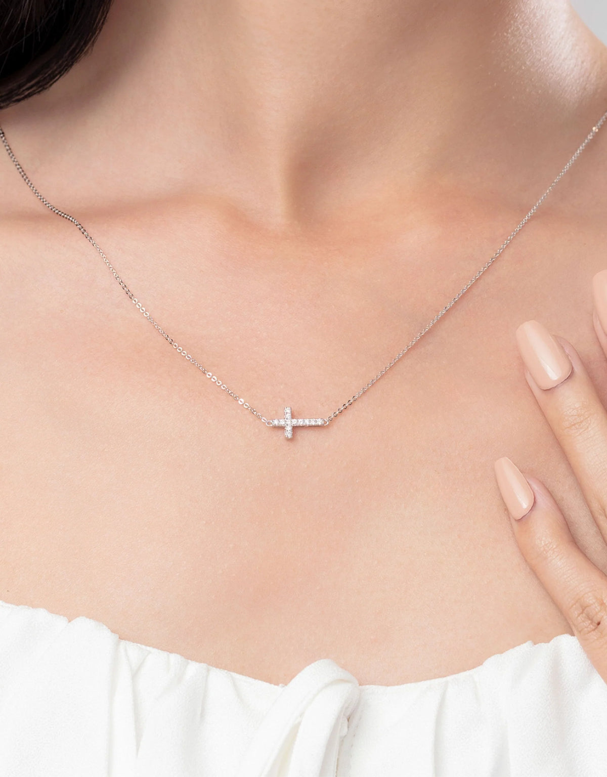 LVC Charmes Elegance Cross Diamond Necklace