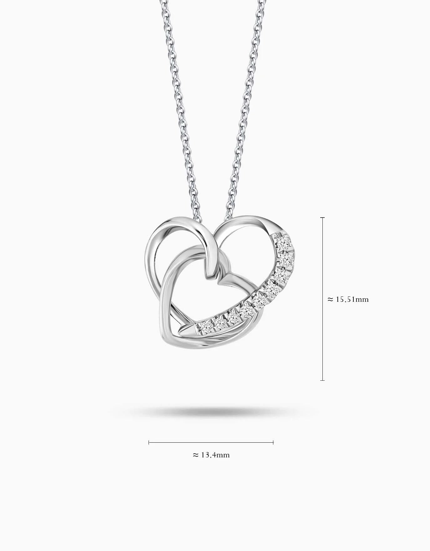 LVC Charmes Delicate Entwined Hearts Diamond Pendant