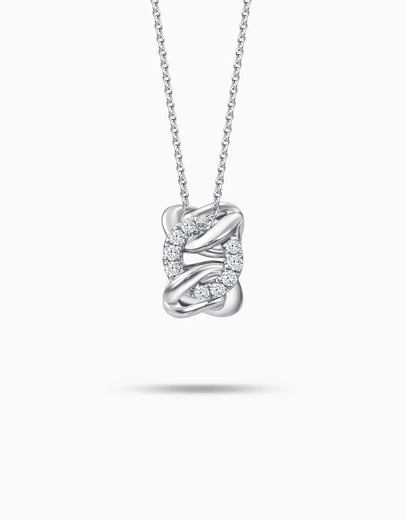 LVC Charmes Intertwined Barrel Diamond Pendant