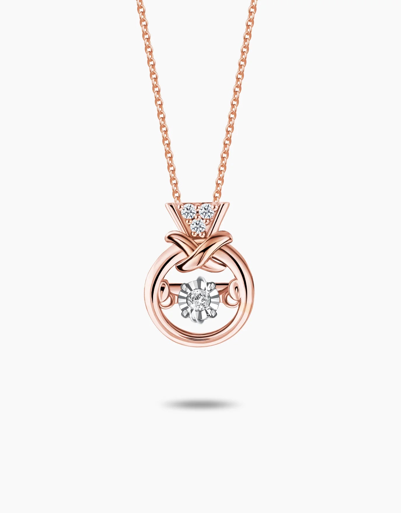 LVC Charmes Crossover Mini Ring Diamond Pendant