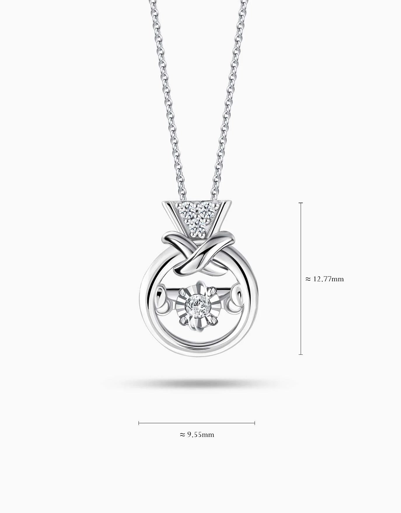 LVC Charmes Crossover Mini Ring Diamond Pendant