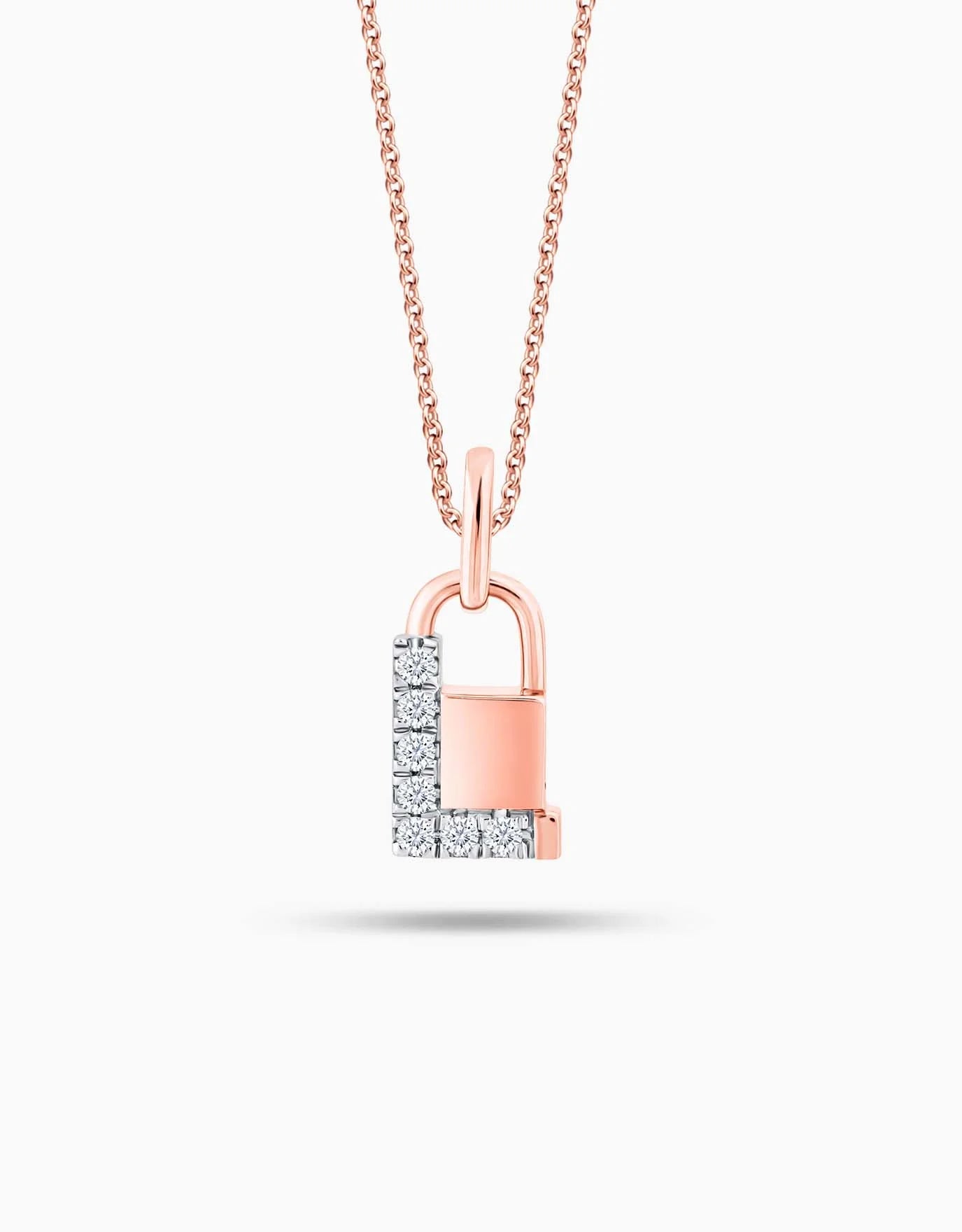 LVC Cheri Petit Lock Diamond Pendant