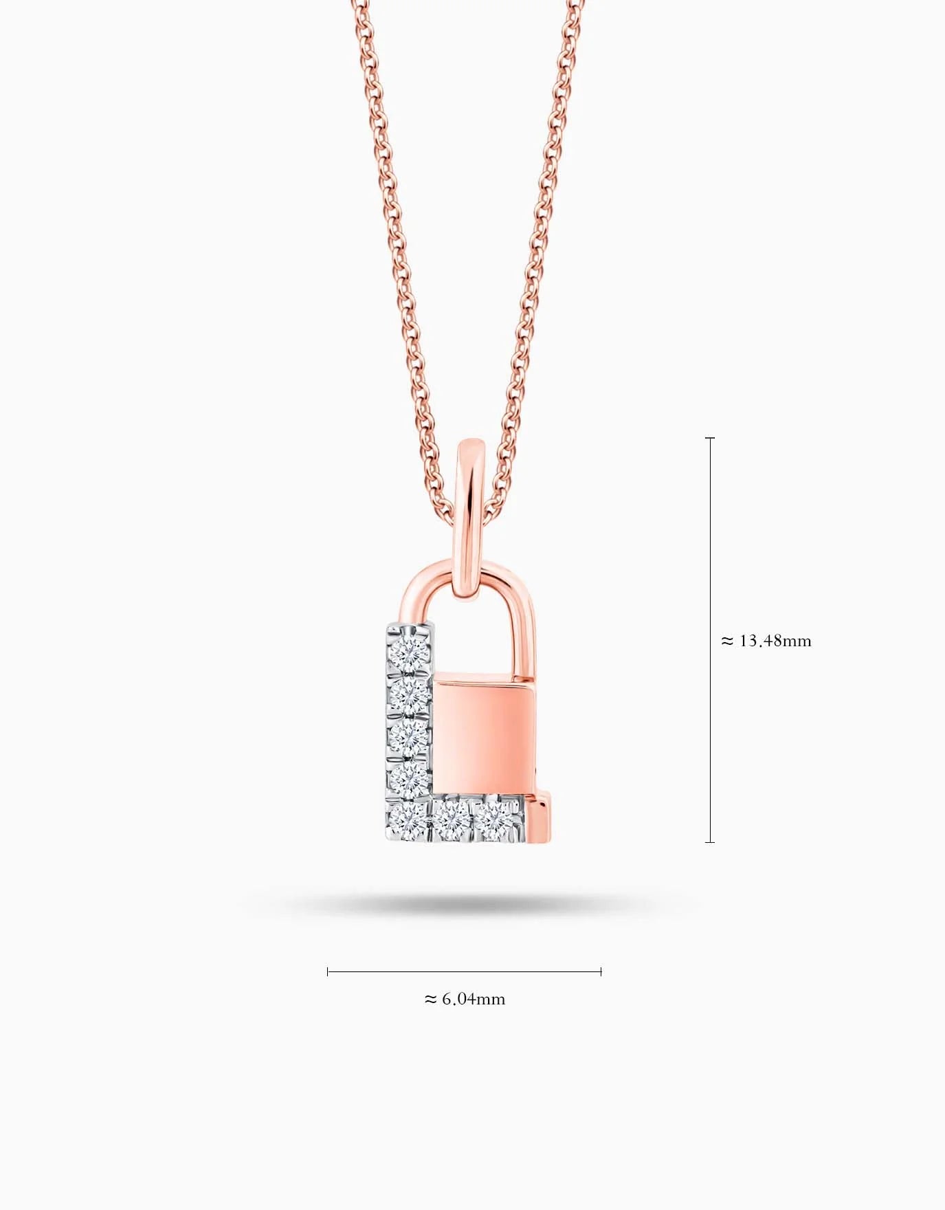 LVC Cheri Petit Lock Diamond Pendant