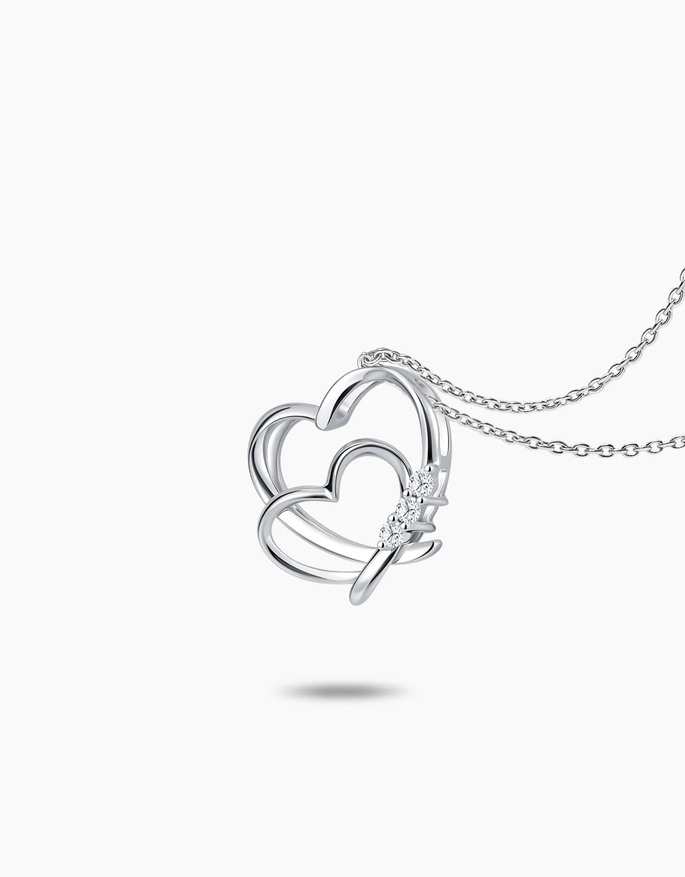LVC Charmes Entwined Hearts Love Diamond Pendant