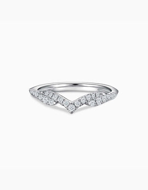 LVC wedding ring in white gold with a v shaped design for an elegant and modern look
