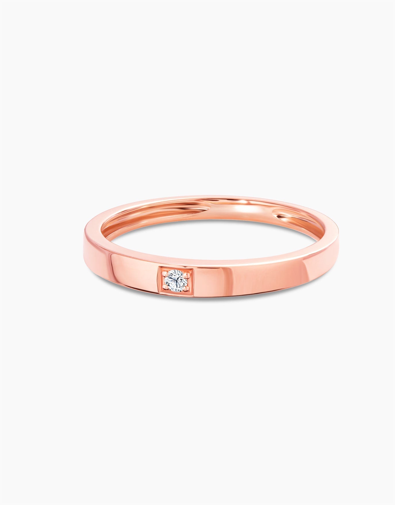 LVC mens diamond ring in 14k rose gold designed to be timeless and modern to match with any outfit