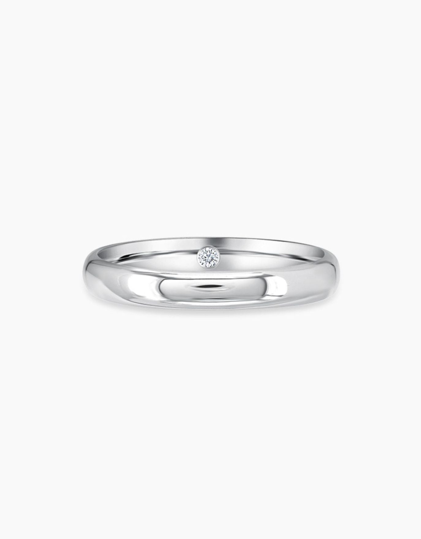 idea hadiah hantaran kahwin untuj lelaki cincin LVC Classique Wedding Band in White Gold with an Inner Diamond