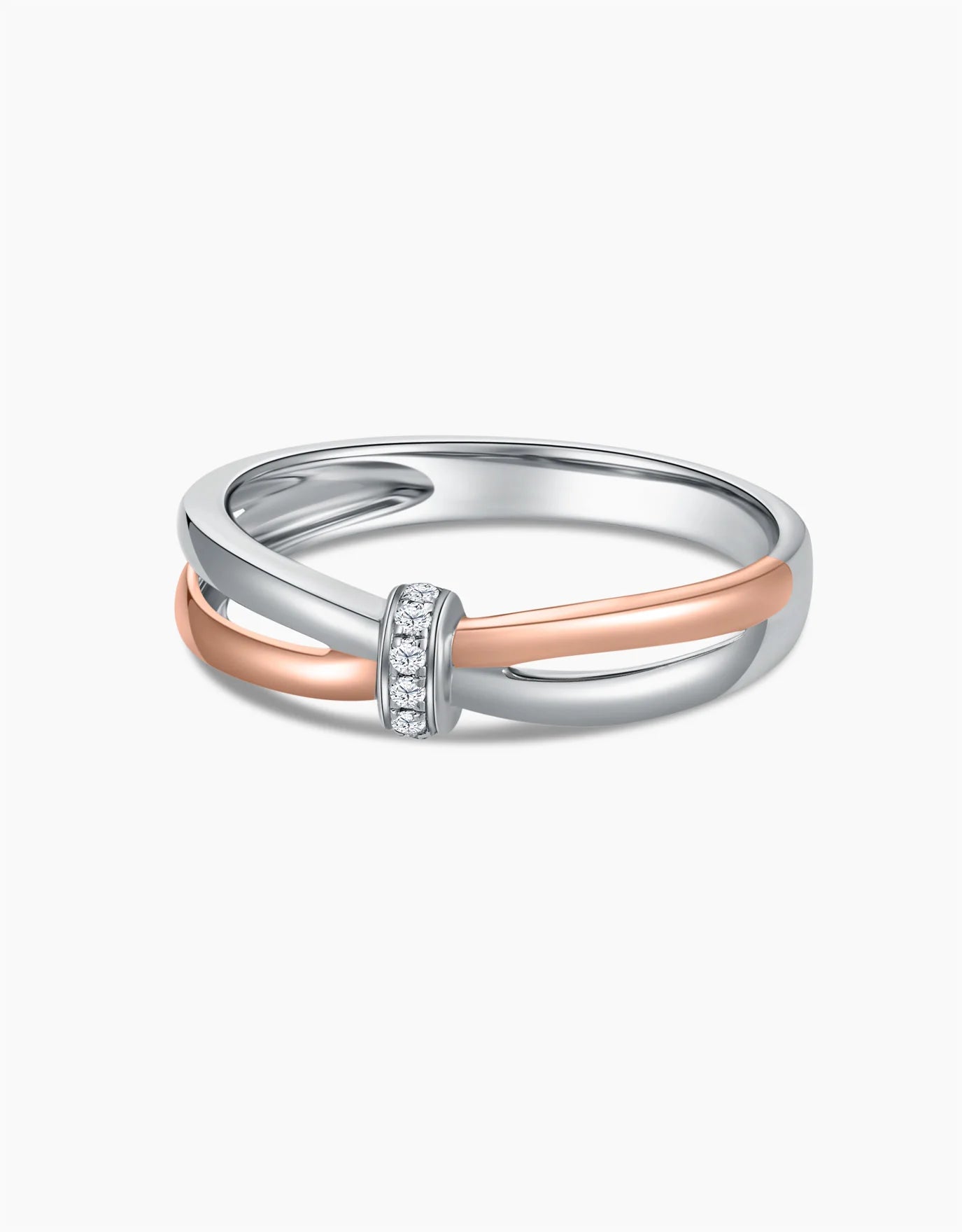 LVC Noeud Sparkling Bond Wedding Band