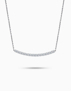 LVC necklace in white gold  designed with a glistening row of diamonds 