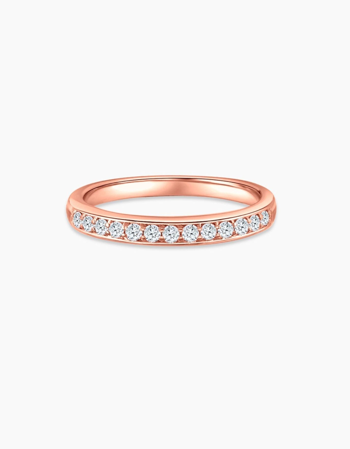 LVC Wedding Band in rose gold designed with 13 endless diamonds 