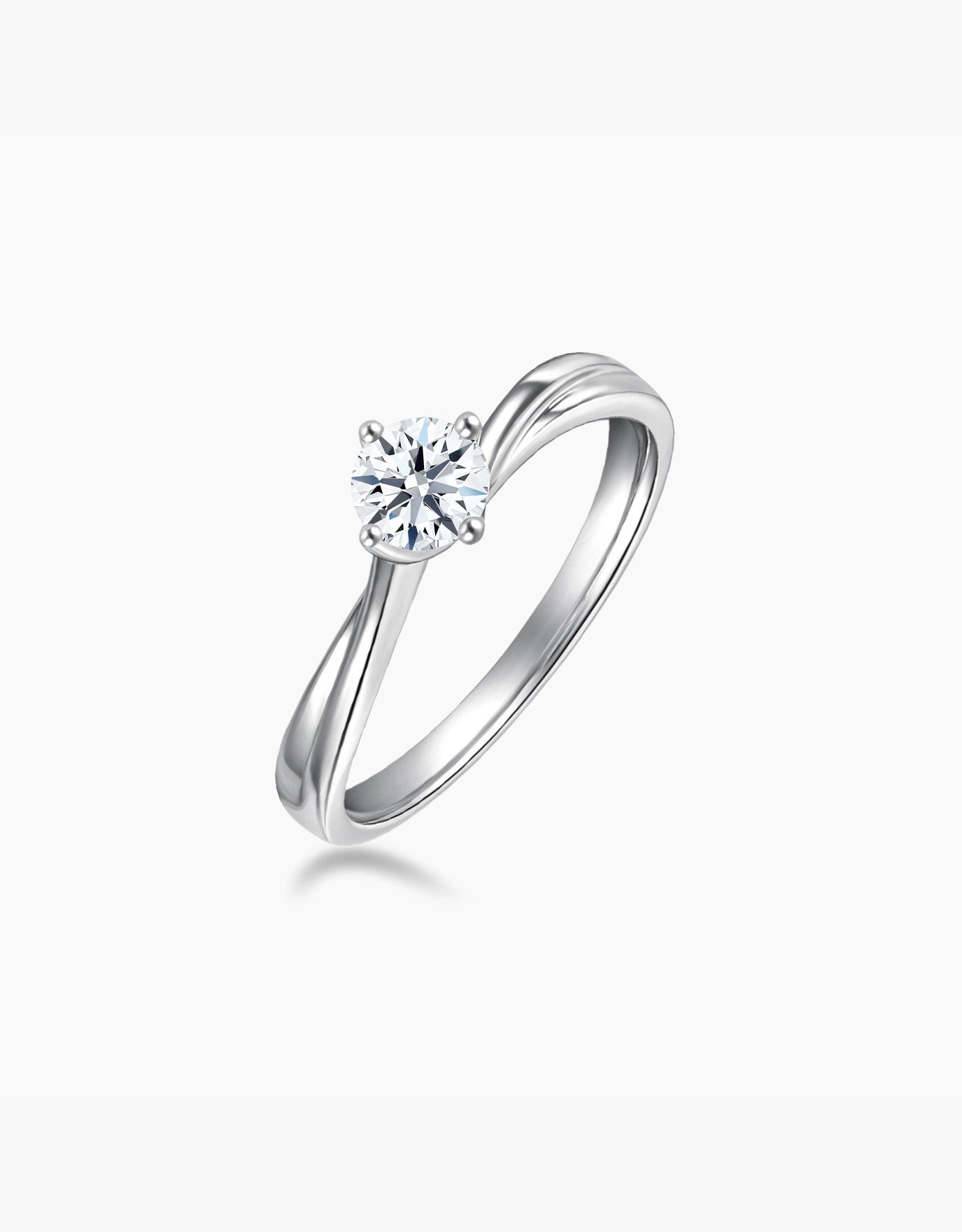 LVC lab grown diamond ring solitaire  
 with a 0.34 carat diamond on a white gold setting band