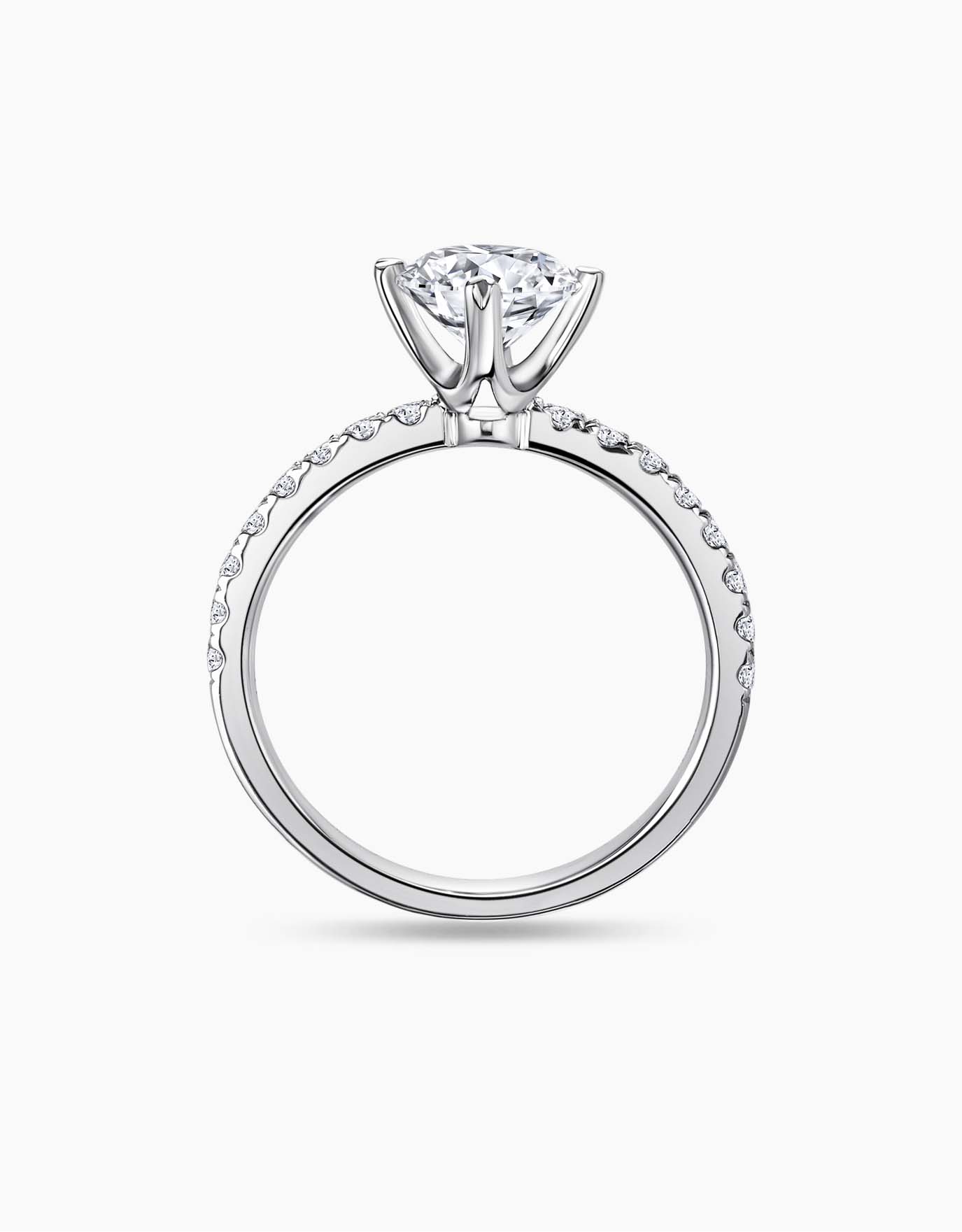LVC lab grown diamond ring from the say love collection with diamonds surrounding half of the band