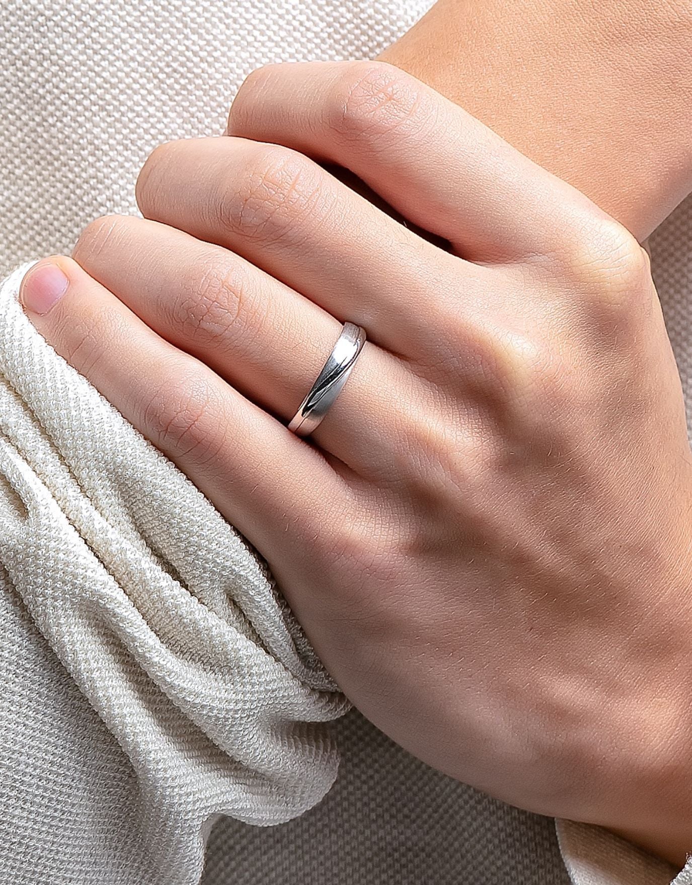 LVC mens diamond ring in platinum with a contemporary look for the groom's wedding band