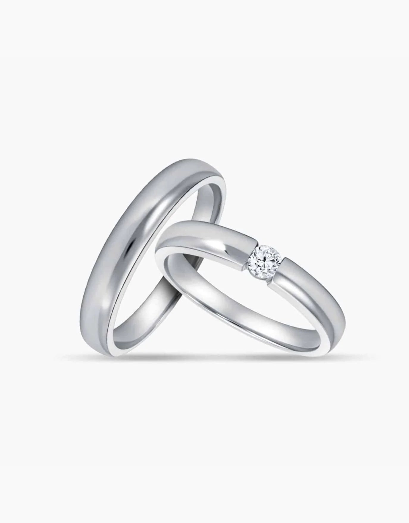 LVC Desirio Classic Wedding Band in White Gold