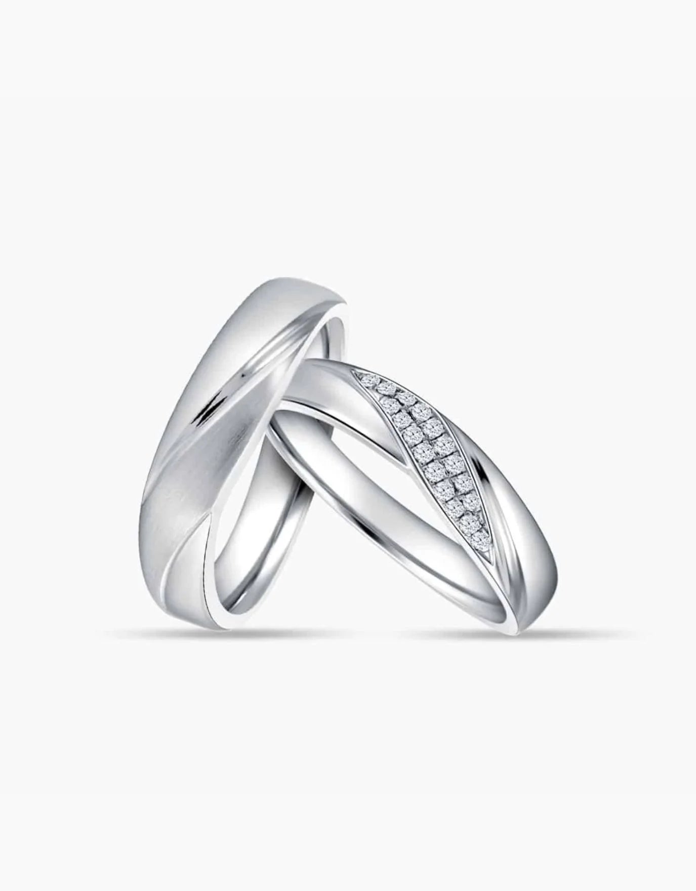 LVC Purete Classic Wedding Band with Layered Matte Finish in Platinum