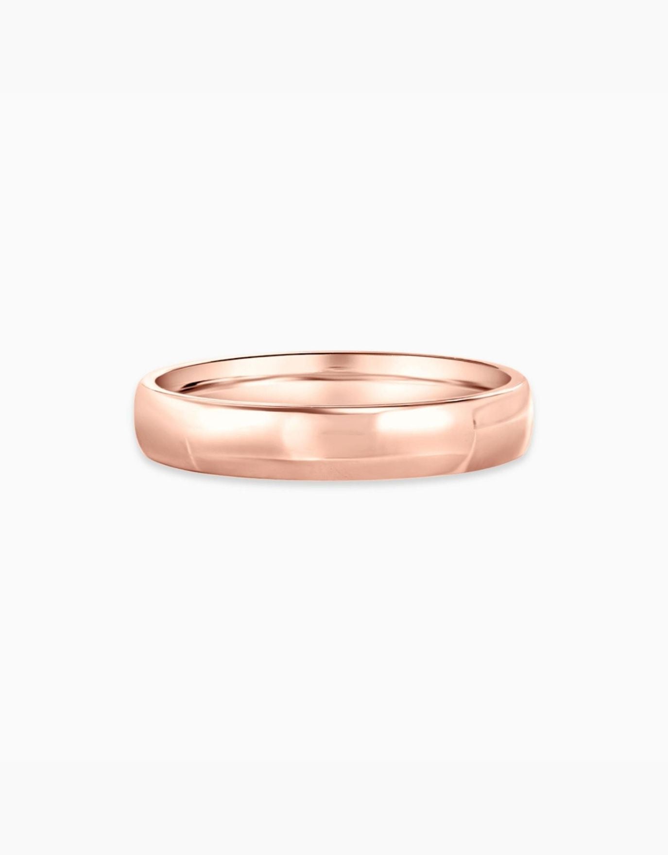 LVC men wedding band in rose gold crafted with a glossy finish for the elegant and modern look