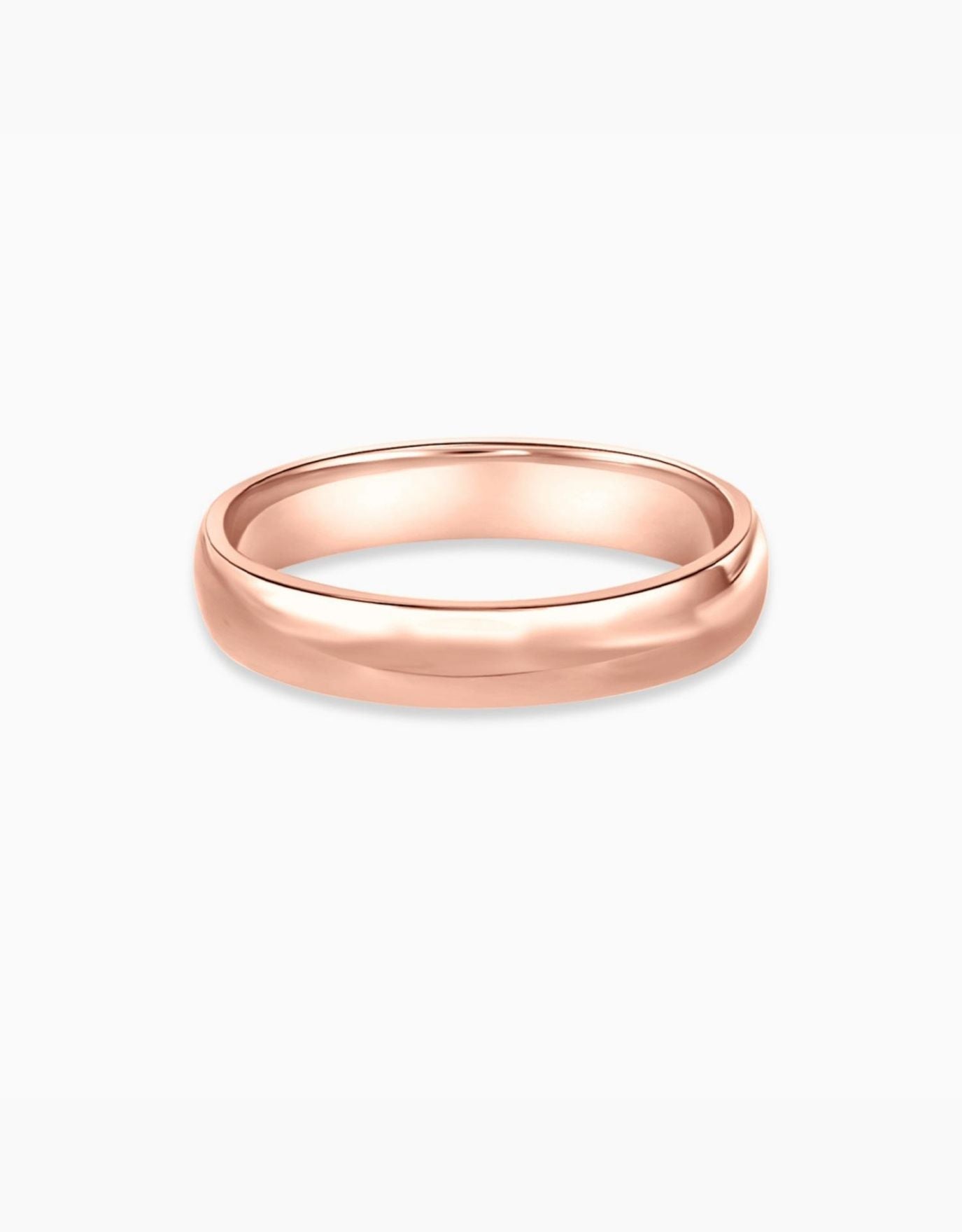 LVC men wedding band in rose gold crafted with a glossy finish for the elegant and modern look seen from different angle