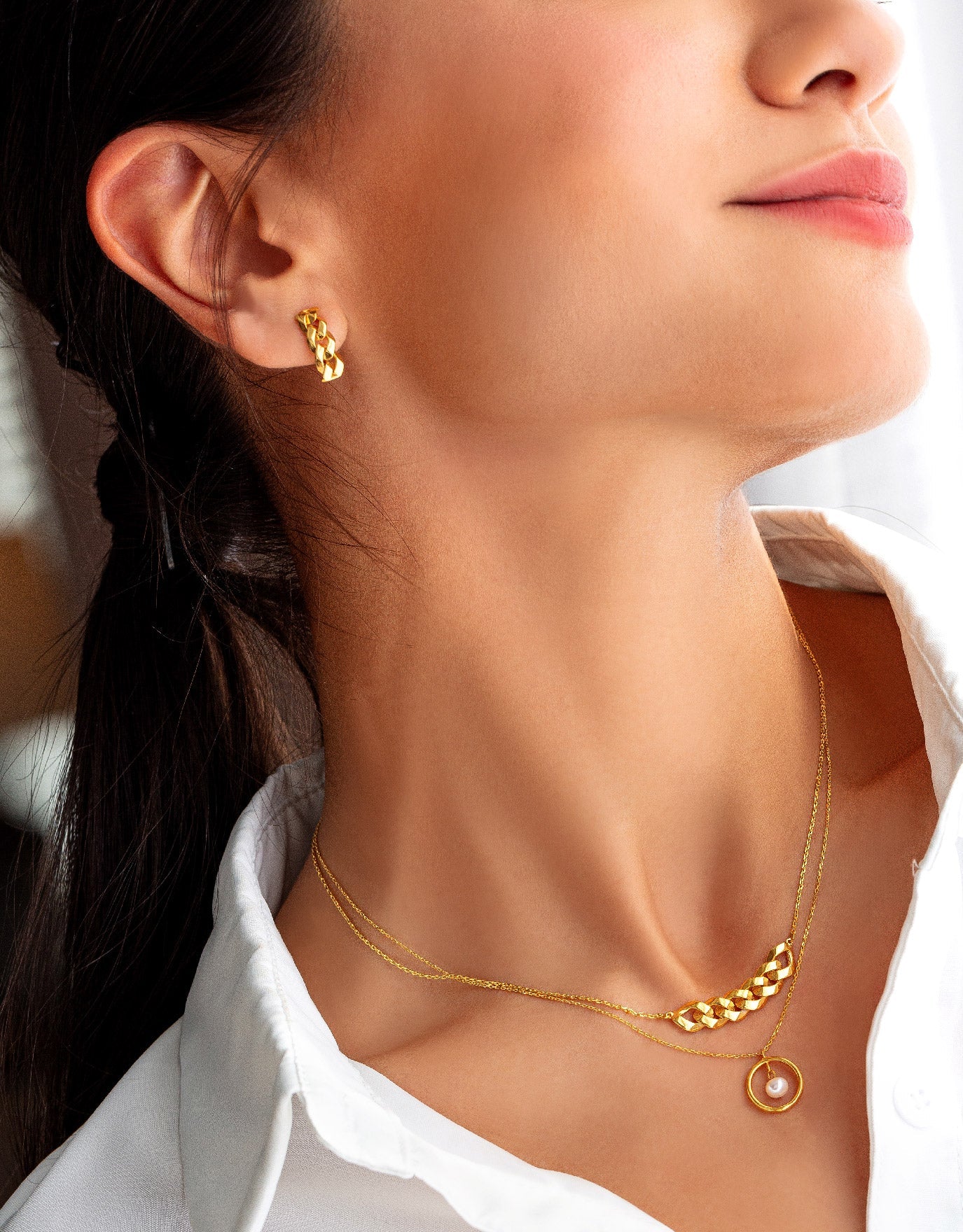 LVC MOD22 Curb Accent Gold Necklace