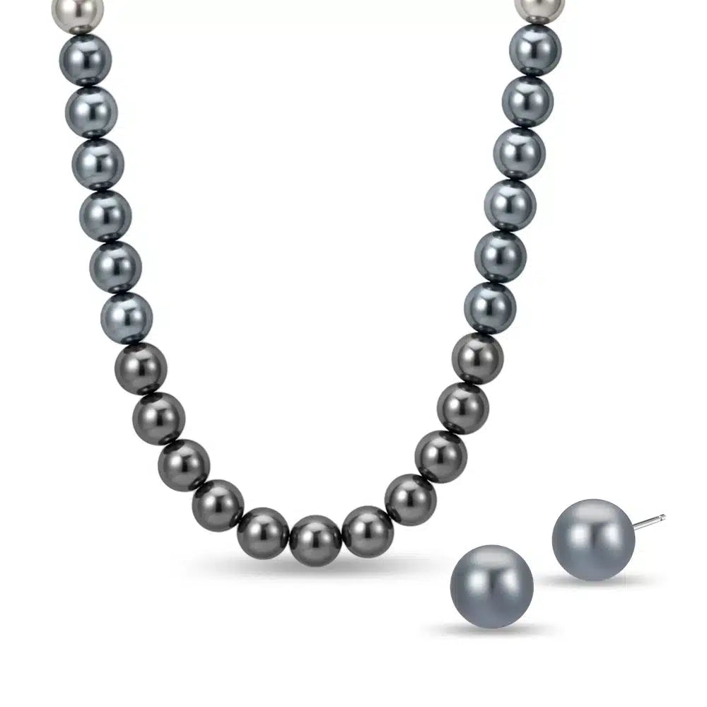 LVC Charmes Gradient Pearl Shine Pearls Necklace & Earrings Bundle