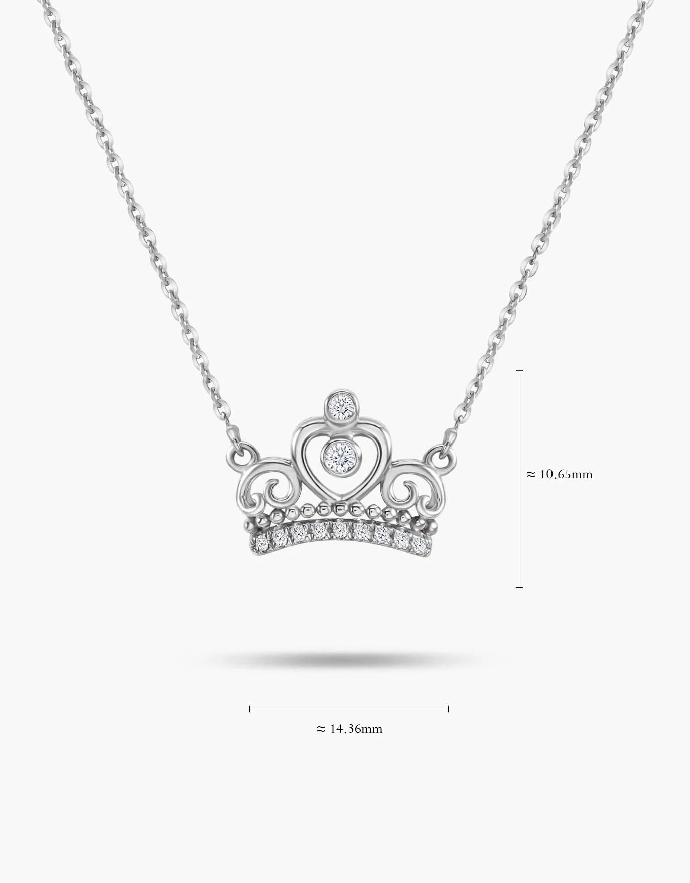 LVC Charmes Crown Necklace in White Gold