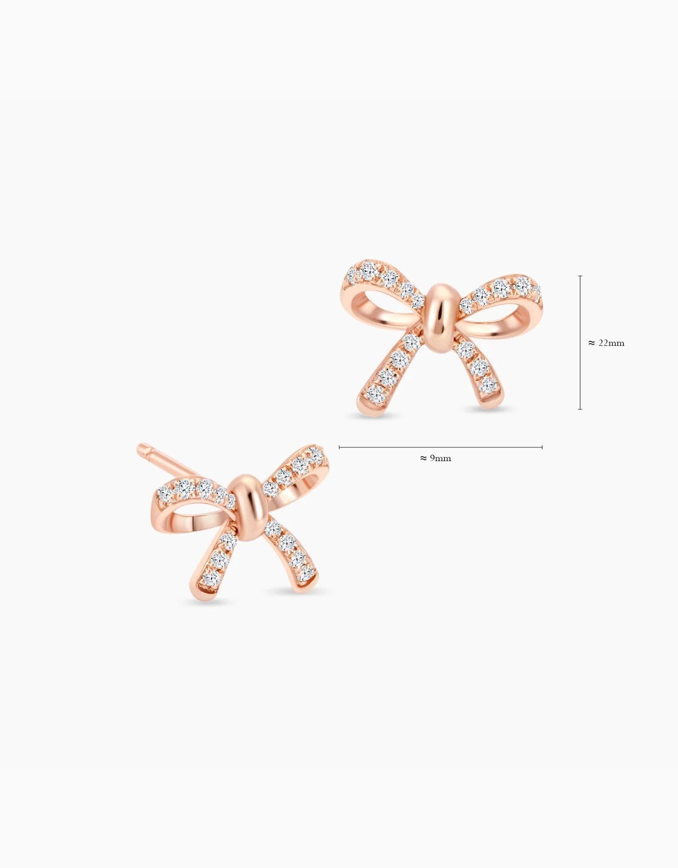 LVC Noeud Bow Diamond Stud Earrings