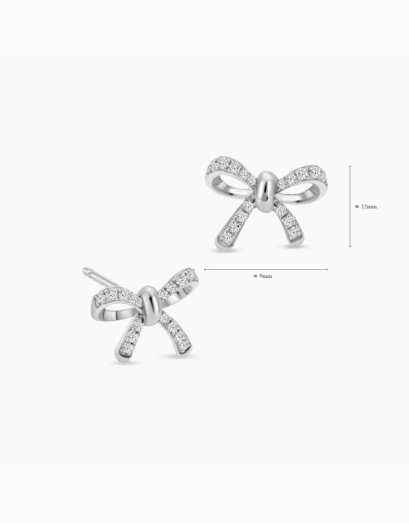LVC Noeud Bow Diamond Stud Earrings