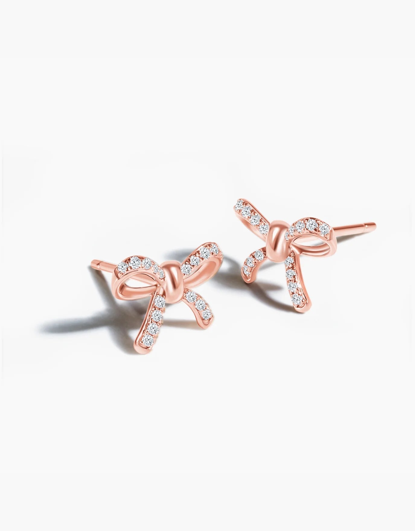 LVC Noeud Bow Diamond Stud Earrings