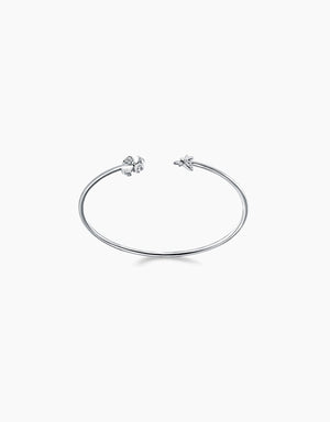 LVC Diamond bangles for women designed in the shape of a four-leaf clover in white gold
