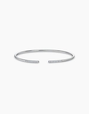 LVC Diamond bangles for women designed with two rows of diamonds in white gold