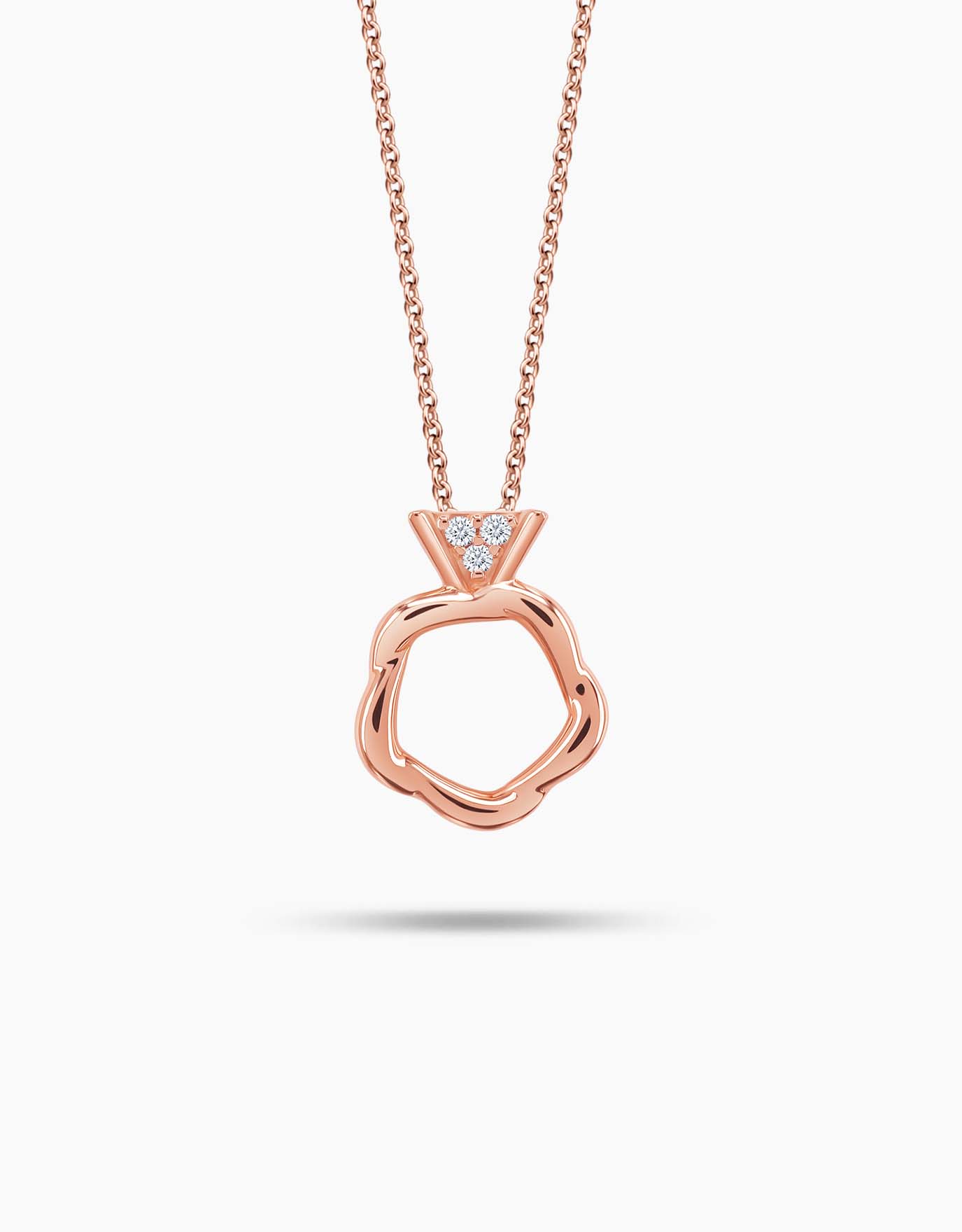 LVC Charmes Rose Mini Ring Diamond Pendant