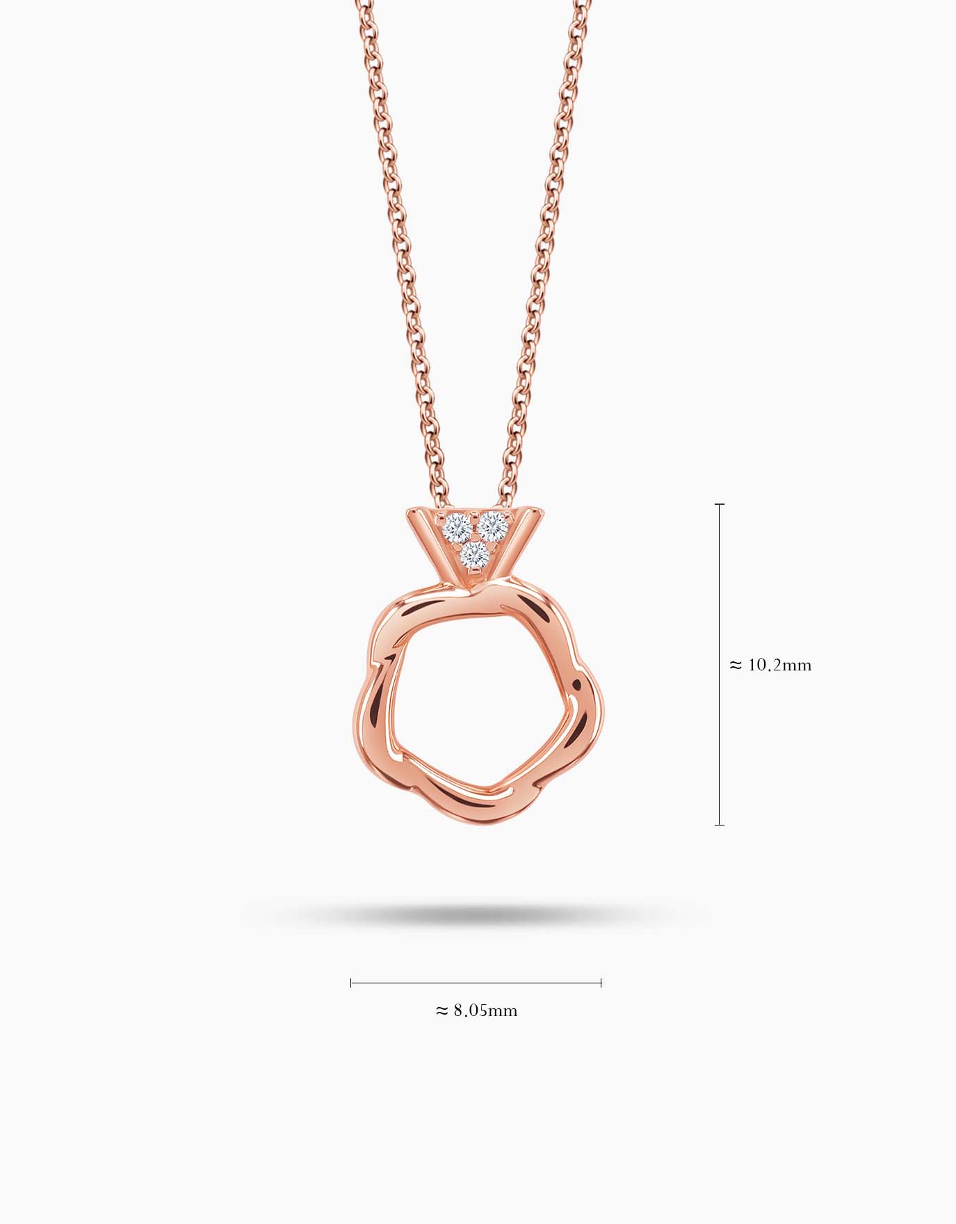 LVC Charmes Rose Mini Ring Diamond Pendant