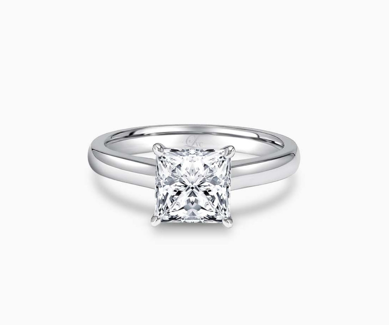 LVC solitaire ring with classic straight band made for your everyday sparkle