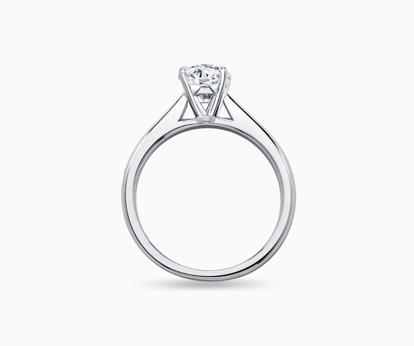 LVC solitaire ring with the classic straight plain band made for your everyday sparkle seen from different angle