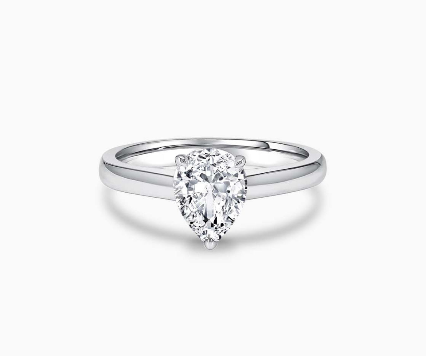 LVC solitaire ring with classic straight plain band made for your everyday sparkle