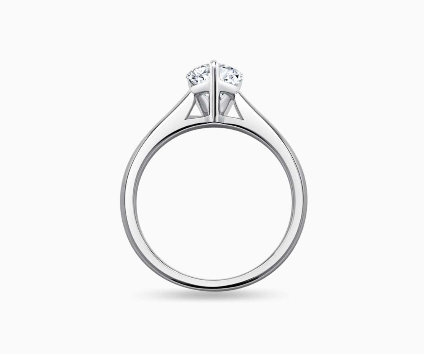 LVC solitaire ring with classic straight plain band made for your everyday sparkle seen from different angle